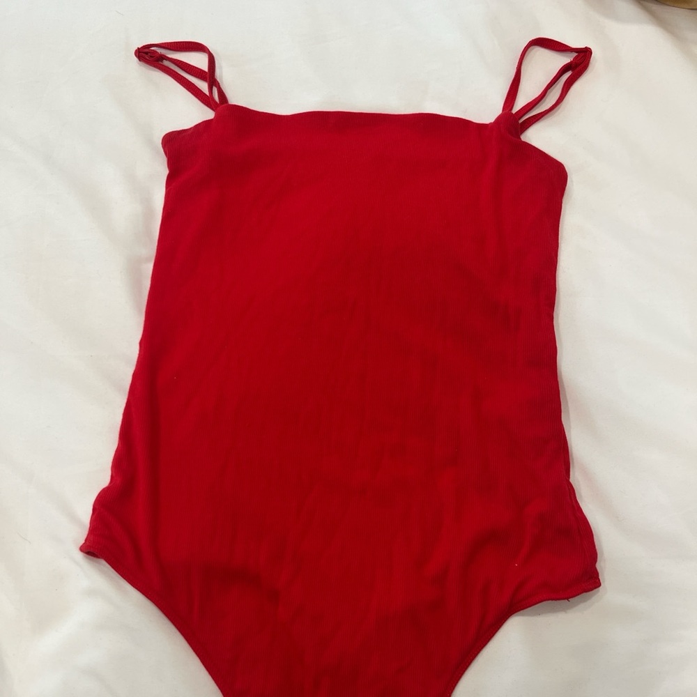Red bodysuit Aritzia